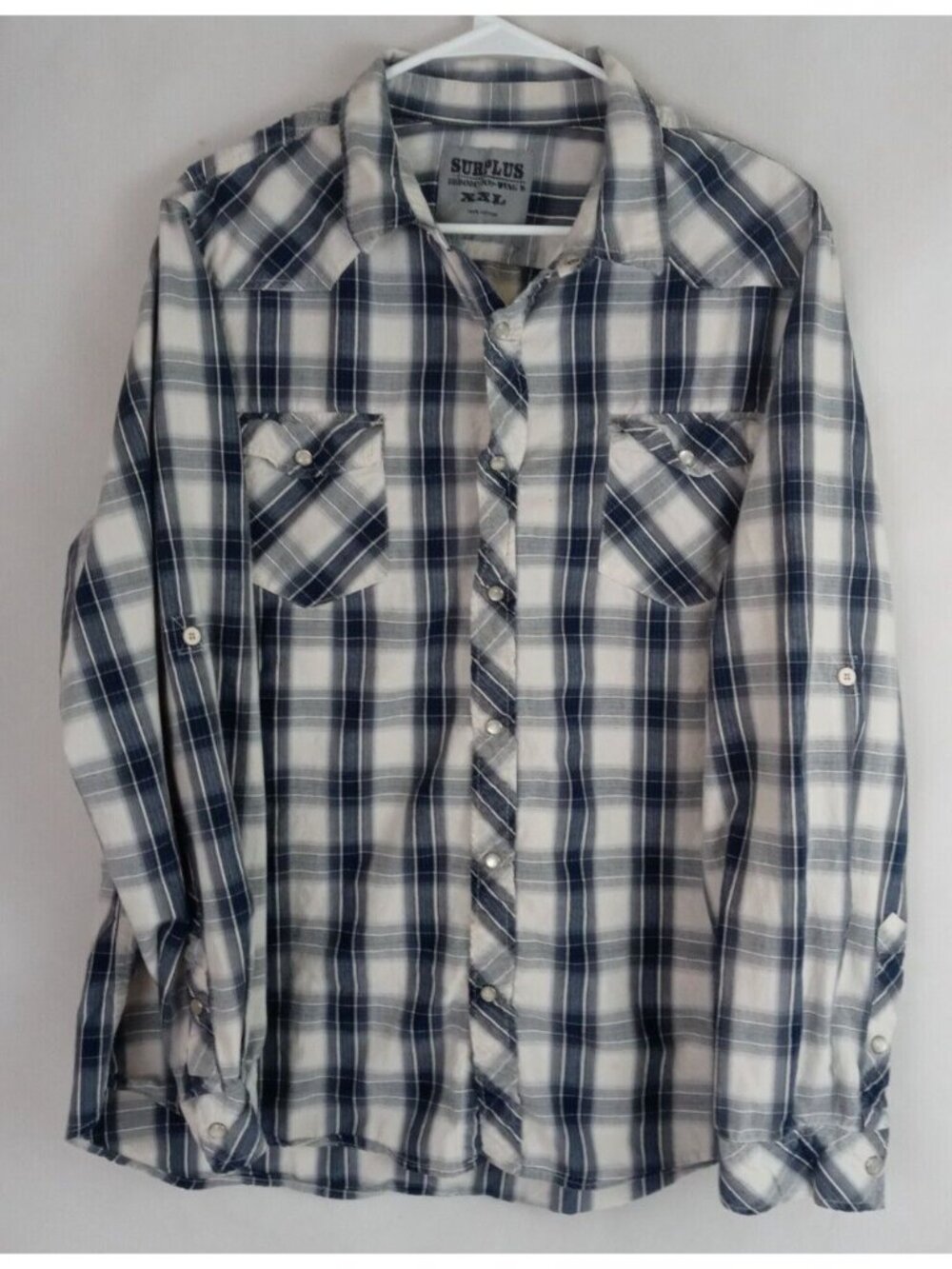 Surplus 88808C-2O9-Wing D Men's Pearl Snap Long Sleeve Shirt Size XXL